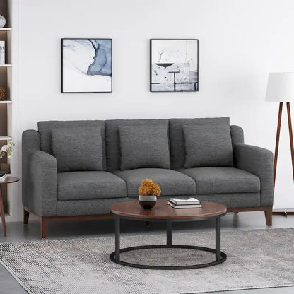 Canapé 3 places contemporain Elliston en tissu avec coussins décoratifs par Christopher Knight Home