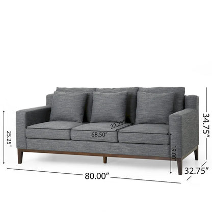Canapé 3 places contemporain Elliston en tissu avec coussins décoratifs par Christopher Knight Home