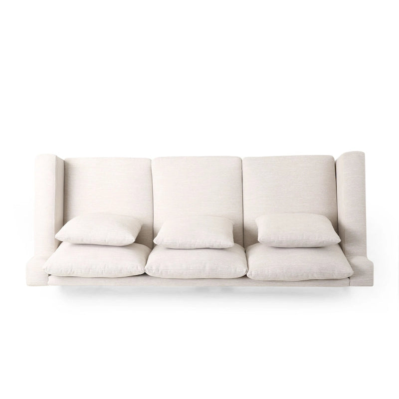 Canapé 3 places contemporain Elliston en tissu avec coussins décoratifs par Christopher Knight Home