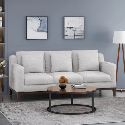 Canapé 3 places contemporain Elliston en tissu avec coussins décoratifs par Christopher Knight Home