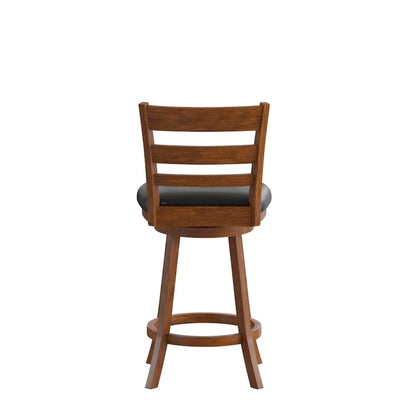 Tabouret de bar en bois à dossier échelle avec assise rembourrée