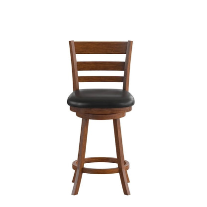 Tabouret de bar en bois à dossier échelle avec assise rembourrée