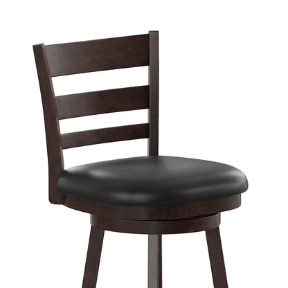 Tabouret de bar en bois à dossier échelle avec assise rembourrée
