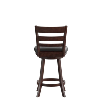 Tabouret de bar en bois à dossier échelle avec assise rembourrée