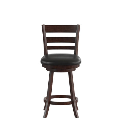 Tabouret de bar en bois à dossier échelle avec assise rembourrée