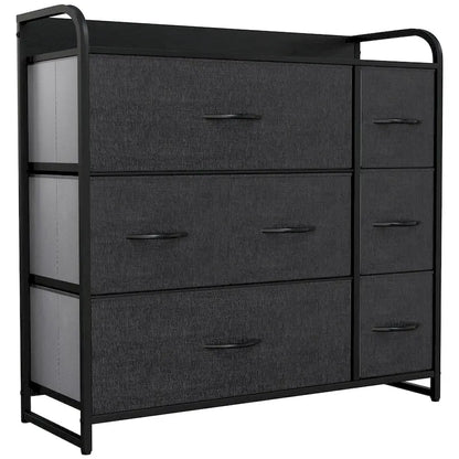 Multifunction 7 Drawers Furniture Storage Chest Grey 7-Drawer Dresser