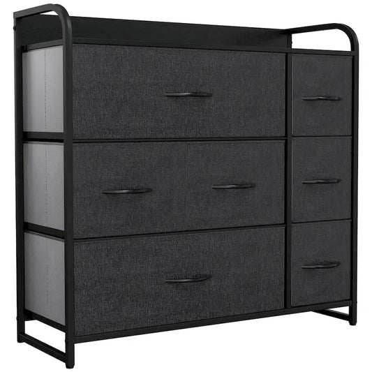 Multifunction 7 Drawers Furniture Storage Chest Grey 7-Drawer Dresser