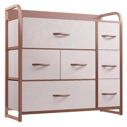 Commode multifonction à 7 tiroirs, grise, avec 7 tiroirs