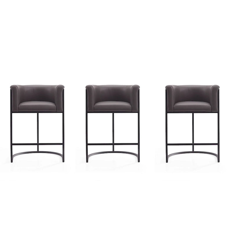 Tabouret de bar Manhattan Comfort Cosmopolitan 33,8 po en métal noir (ensemble de 3)