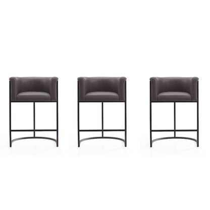 Tabouret de bar Manhattan Comfort Cosmopolitan 33,8 po en métal noir (ensemble de 3)