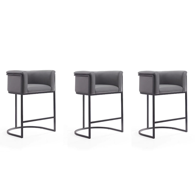 Tabouret de bar Manhattan Comfort Cosmopolitan 33,8 po en métal noir (ensemble de 3)