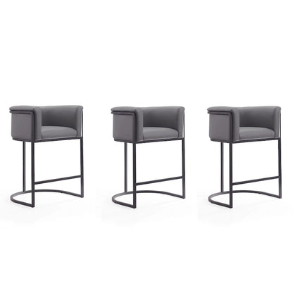 Tabouret de bar Manhattan Comfort Cosmopolitan 33,8 po en métal noir (ensemble de 3)