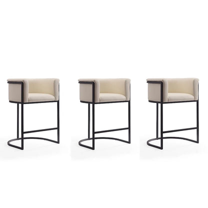 Tabouret de bar Manhattan Comfort Cosmopolitan 33,8 po en métal noir (ensemble de 3)