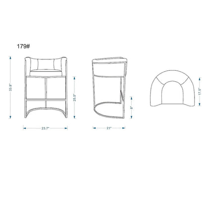 Tabouret de bar Manhattan Comfort Cosmopolitan 33,8 po en métal noir (ensemble de 3)