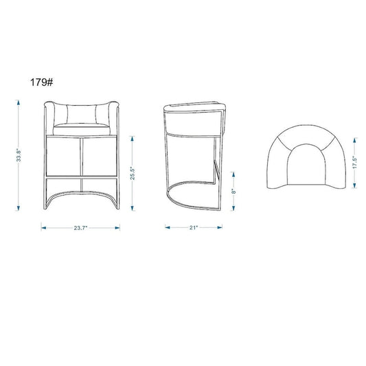 Tabouret de bar Manhattan Comfort Cosmopolitan 33,8 po en métal noir (ensemble de 3)