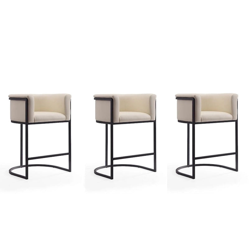 Tabouret de bar Manhattan Comfort Cosmopolitan 33,8 po en métal noir (ensemble de 3)