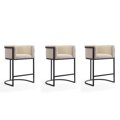 Tabouret de bar Manhattan Comfort Cosmopolitan 33,8 po en métal noir (ensemble de 3)