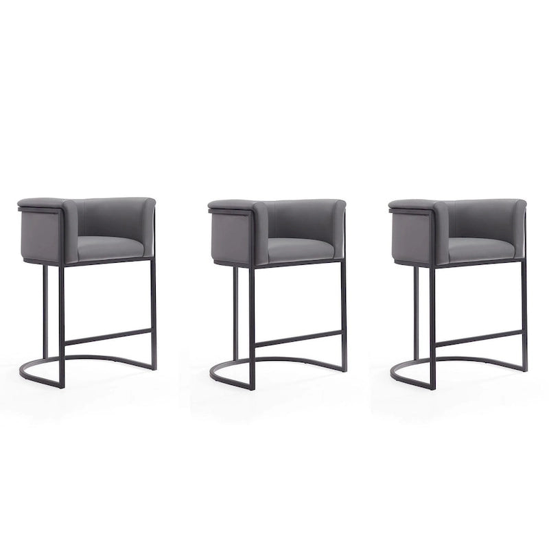 Tabouret de bar Manhattan Comfort Cosmopolitan 33,8 po en métal noir (ensemble de 3)