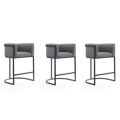 Tabouret de bar Manhattan Comfort Cosmopolitan 33,8 po en métal noir (ensemble de 3)
