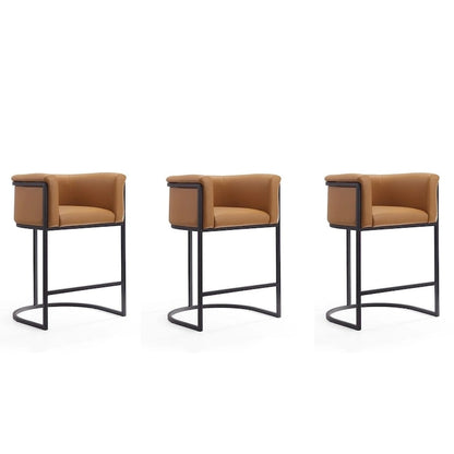 Tabouret de bar Manhattan Comfort Cosmopolitan 33,8 po en métal noir (ensemble de 3)