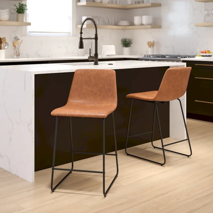 Tabourets de bar modernes rembourrés (lot de 2)