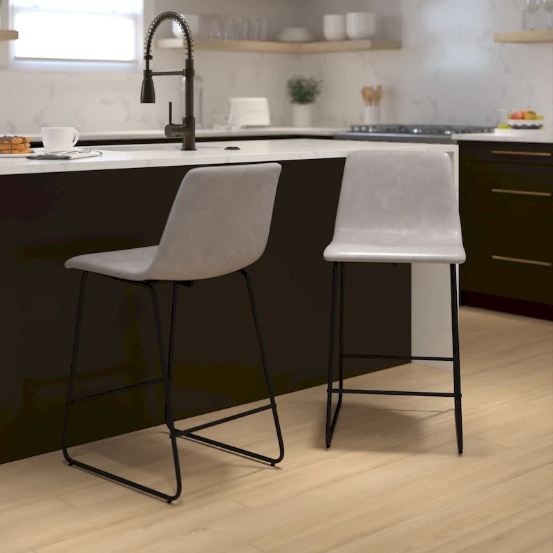 Tabourets de bar modernes rembourrés (lot de 2)