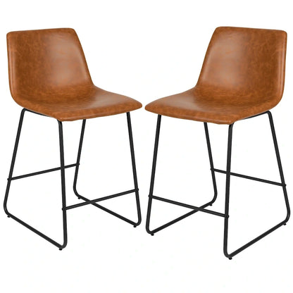 Tabourets de bar modernes rembourrés (lot de 2)