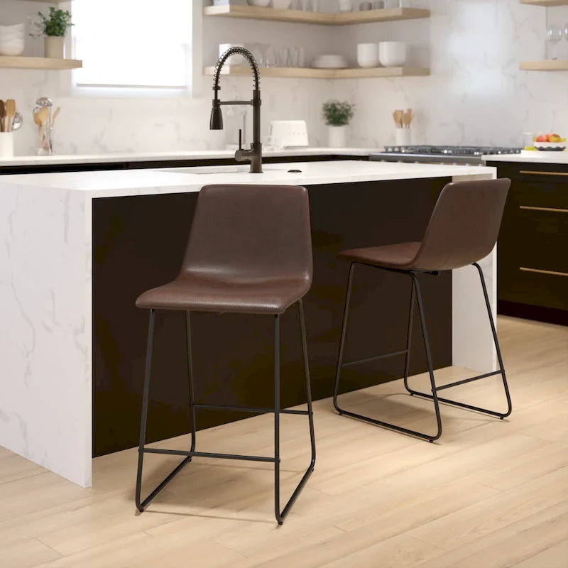 Tabourets de bar modernes rembourrés (lot de 2)