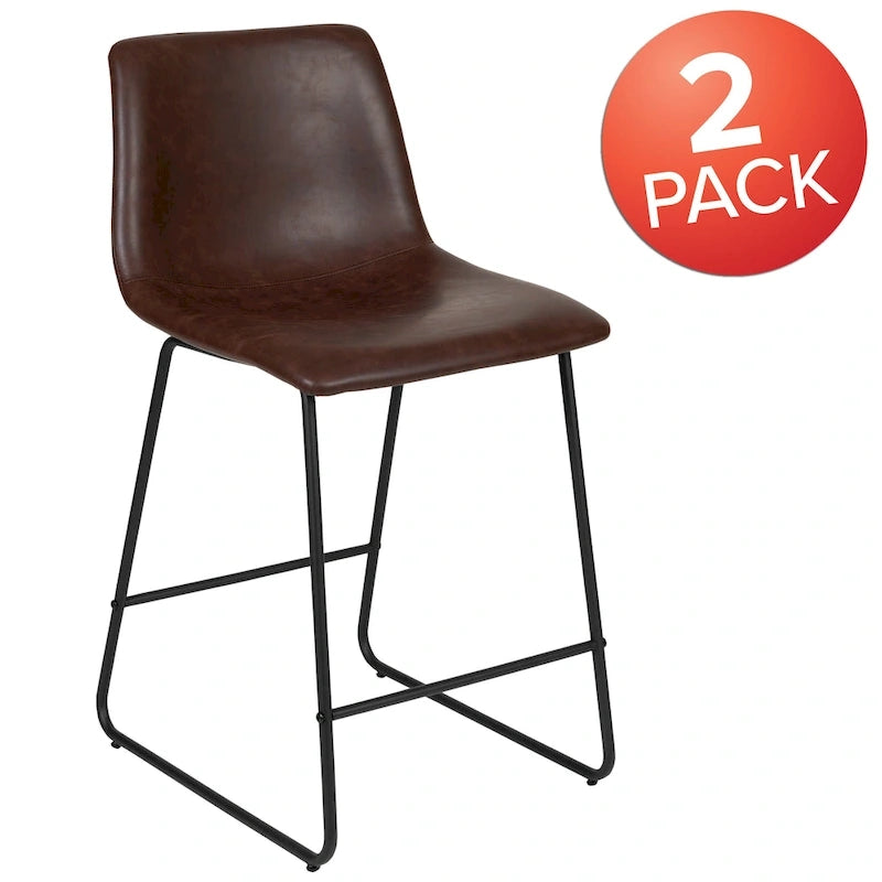 Tabourets de bar modernes rembourrés (lot de 2)