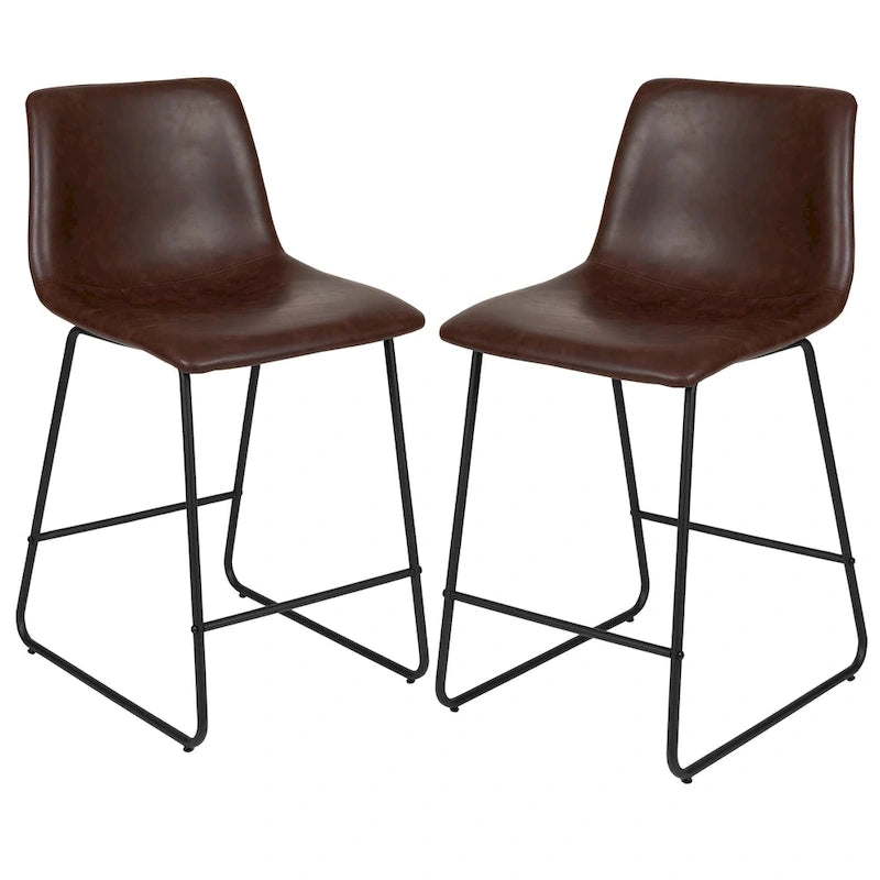 Tabourets de bar modernes rembourrés (lot de 2)