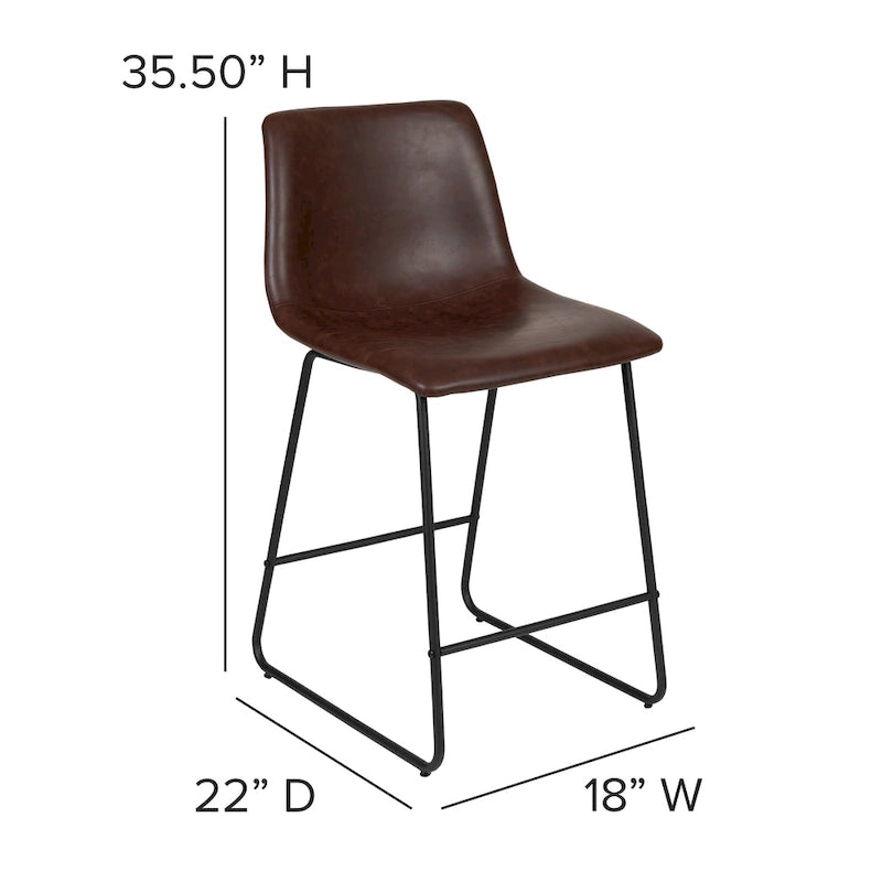 Tabourets de bar modernes rembourrés (lot de 2)