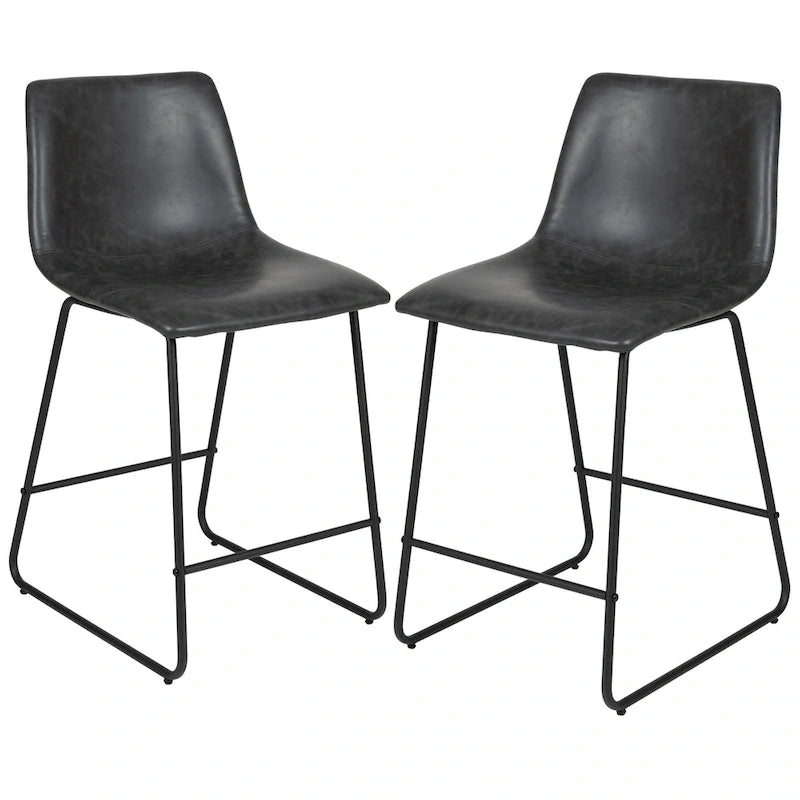 Tabourets de bar modernes rembourrés (lot de 2)