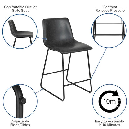 Tabourets de bar modernes rembourrés (lot de 2)