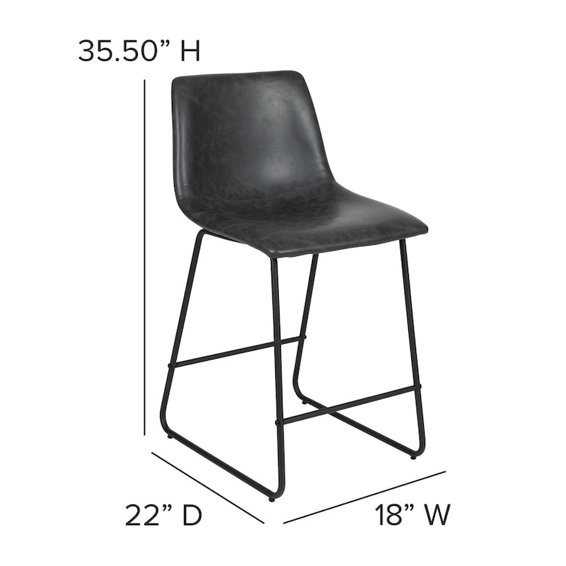 Tabourets de bar modernes rembourrés (lot de 2)