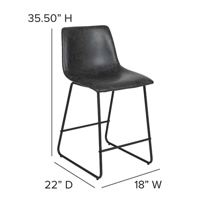 Tabourets de bar modernes rembourrés (lot de 2)