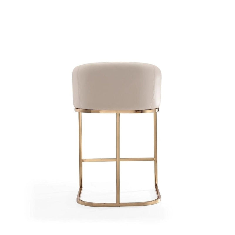 Tabouret de bar Manhattan Comfort Louvre 36 po en acier inoxydable doré titane, hauteur comptoir