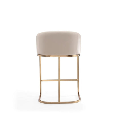 Tabouret de bar Manhattan Comfort Louvre 36 po en acier inoxydable doré titane, hauteur comptoir