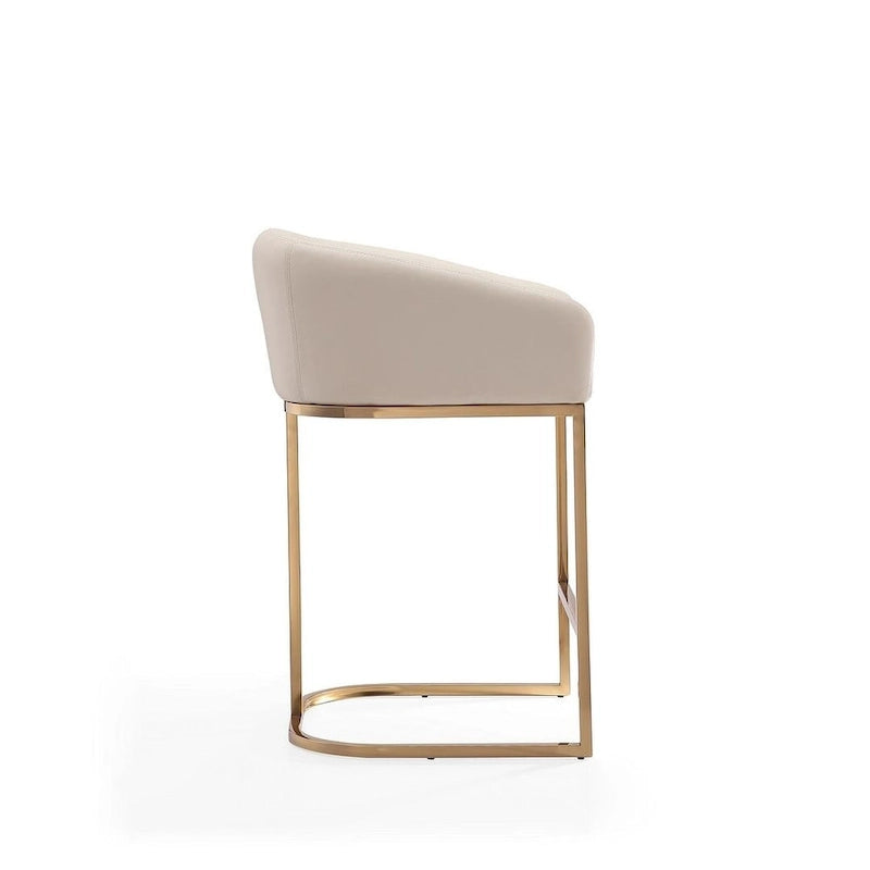 Tabouret de bar Manhattan Comfort Louvre 36 po en acier inoxydable doré titane, hauteur comptoir