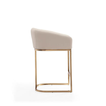 Tabouret de bar Manhattan Comfort Louvre 36 po en acier inoxydable doré titane, hauteur comptoir