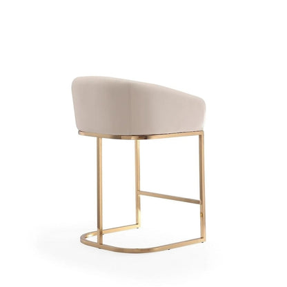 Tabouret de bar Manhattan Comfort Louvre 36 po en acier inoxydable doré titane, hauteur comptoir