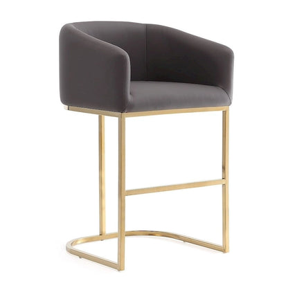 Tabouret de bar Manhattan Comfort Louvre 36 po en acier inoxydable doré titane, hauteur comptoir