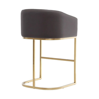 Tabouret de bar Manhattan Comfort Louvre 36 po en acier inoxydable doré titane, hauteur comptoir