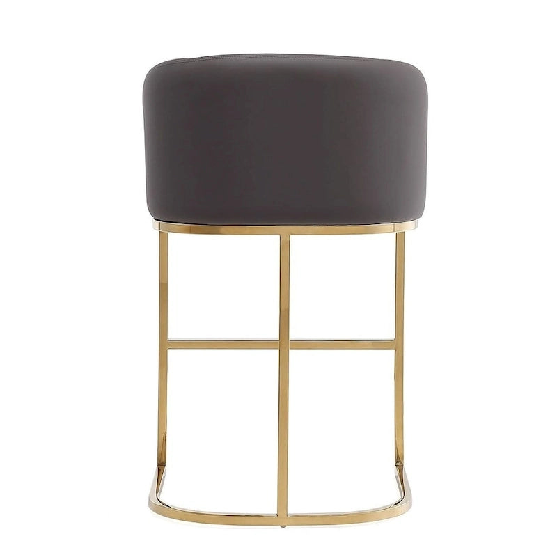 Tabouret de bar Manhattan Comfort Louvre 36 po en acier inoxydable doré titane, hauteur comptoir