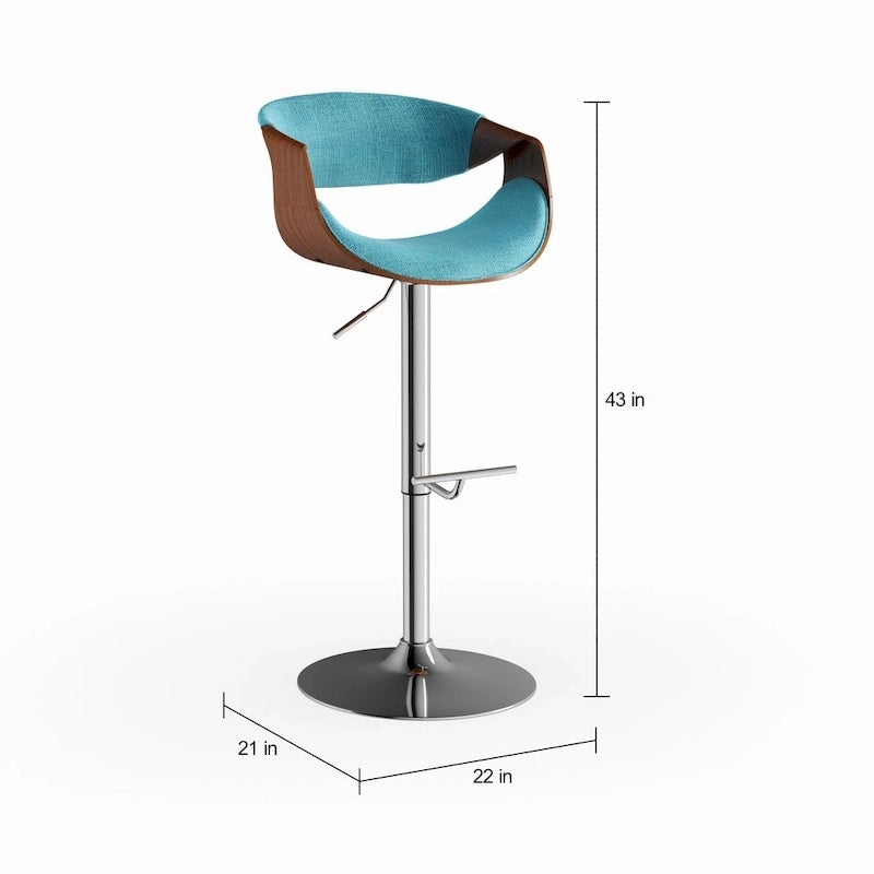 Tabouret de bar réglable Carson Carrington Sauda en noyer, style moderne du milieu du siècle