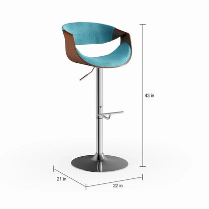 Tabouret de bar réglable Carson Carrington Sauda en noyer, style moderne du milieu du siècle