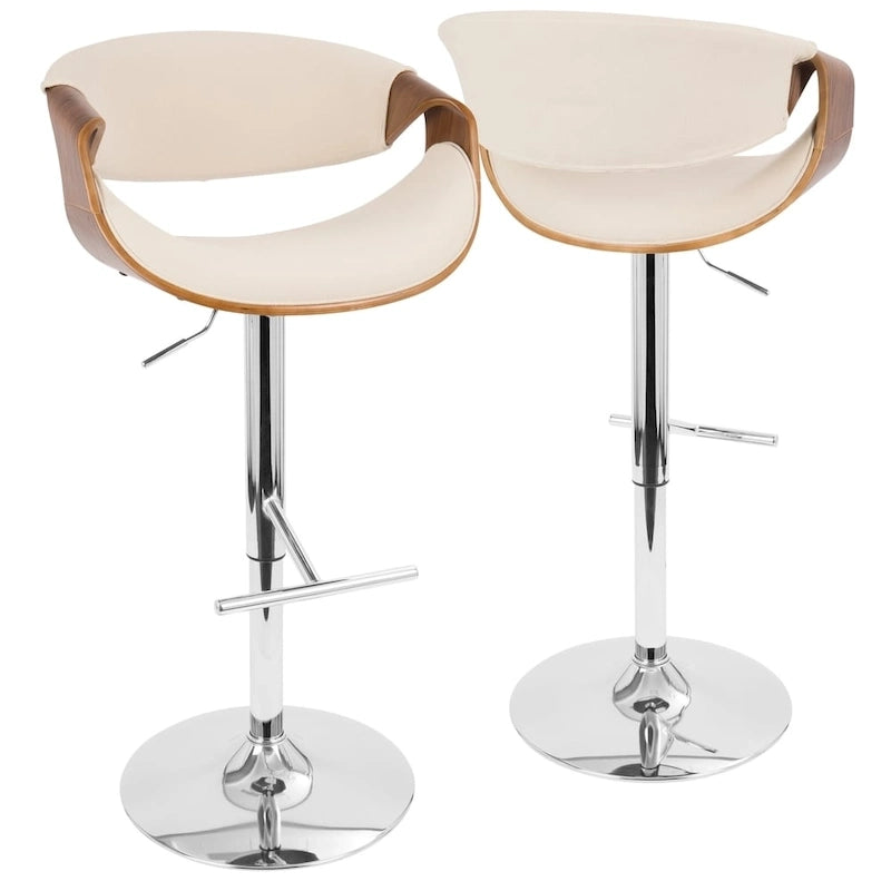 Tabouret de bar réglable Carson Carrington Sauda en noyer, style moderne du milieu du siècle