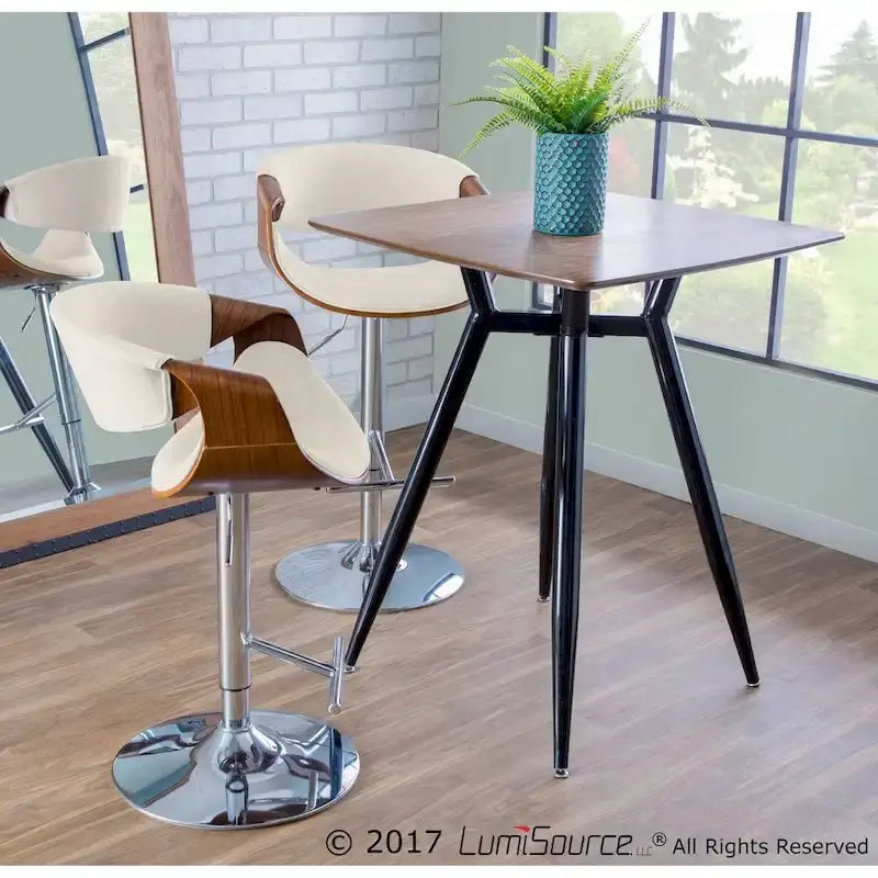 Tabouret de bar réglable Carson Carrington Sauda en noyer, style moderne du milieu du siècle