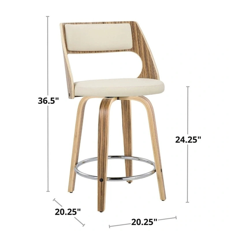 Tabouret de comptoir Carson Carrington Alingsas style moderne du milieu du siècle (lot de 2)
