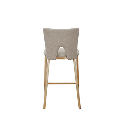 Tabouret de comptoir contemporain Modrest Burton beige et laiton (lot de 2)