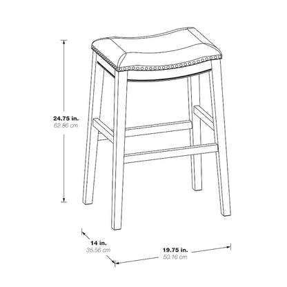 Tabouret de bar OSP Home Furnishings Metro Antique White and Beige, rembourré, 24 pouces (ensemble de 2)